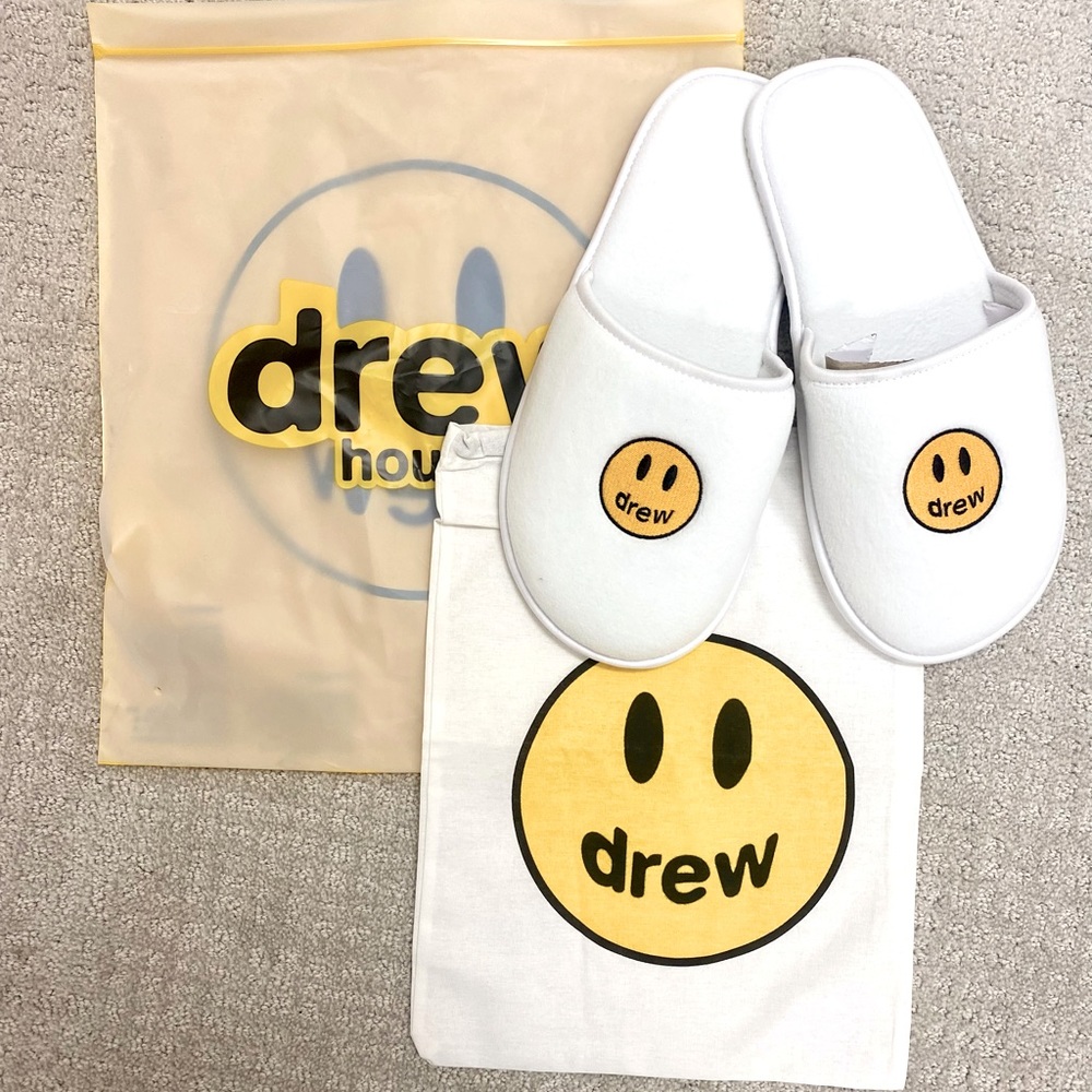 NEW White Drew House Slippers